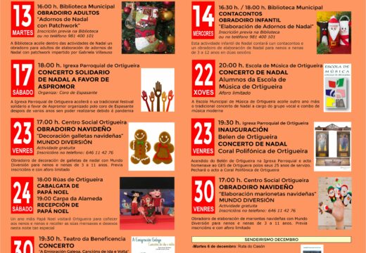 O Concello de Ortigueira programa a axenda de actividades para o mes de decembro, centrada no nadal